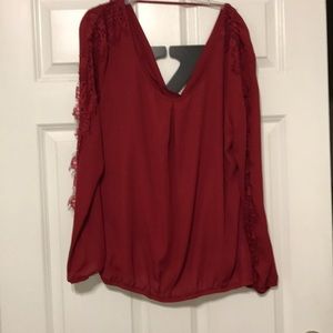 Red long sleeve blouse